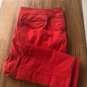 Red capri pants